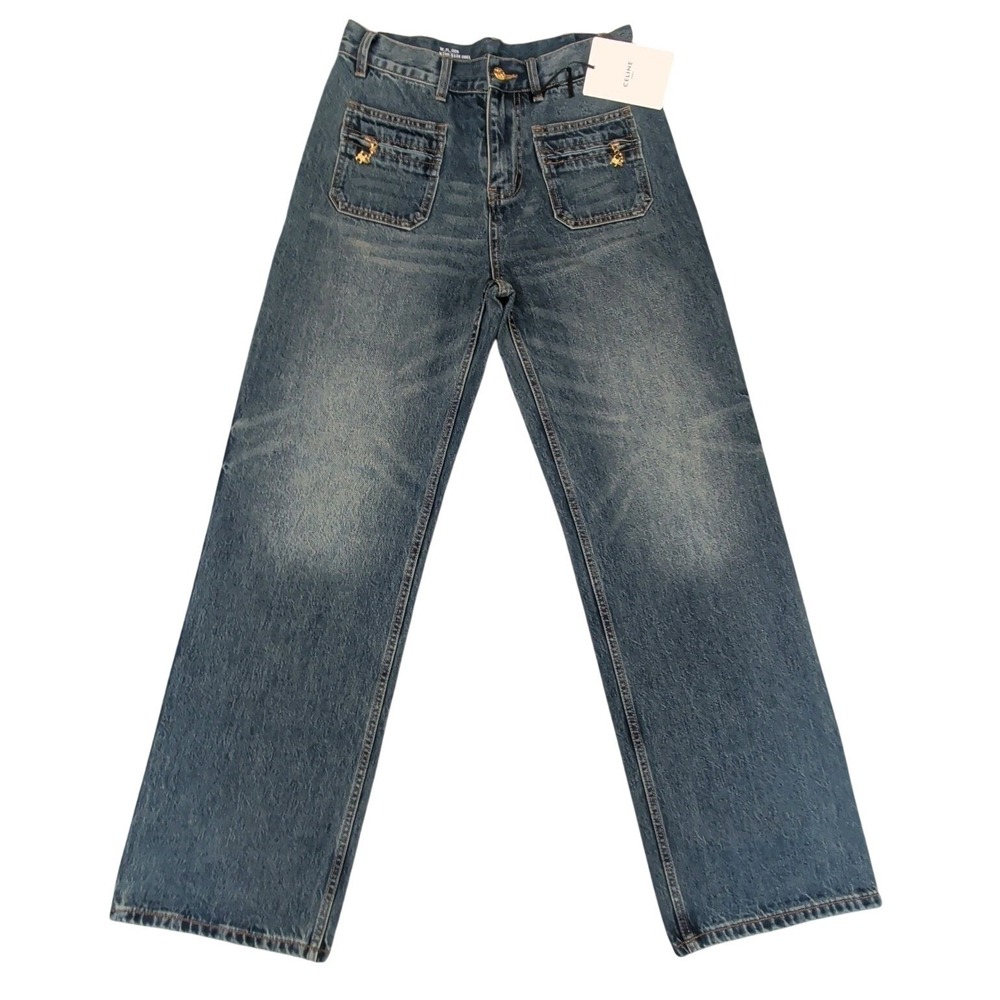 Celine Jeans Size 28 Wide Leg --- FLAWED Zipper Is Broken - Picture 1 of 13
